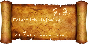 Friedrich Hajnalka névjegykártya
